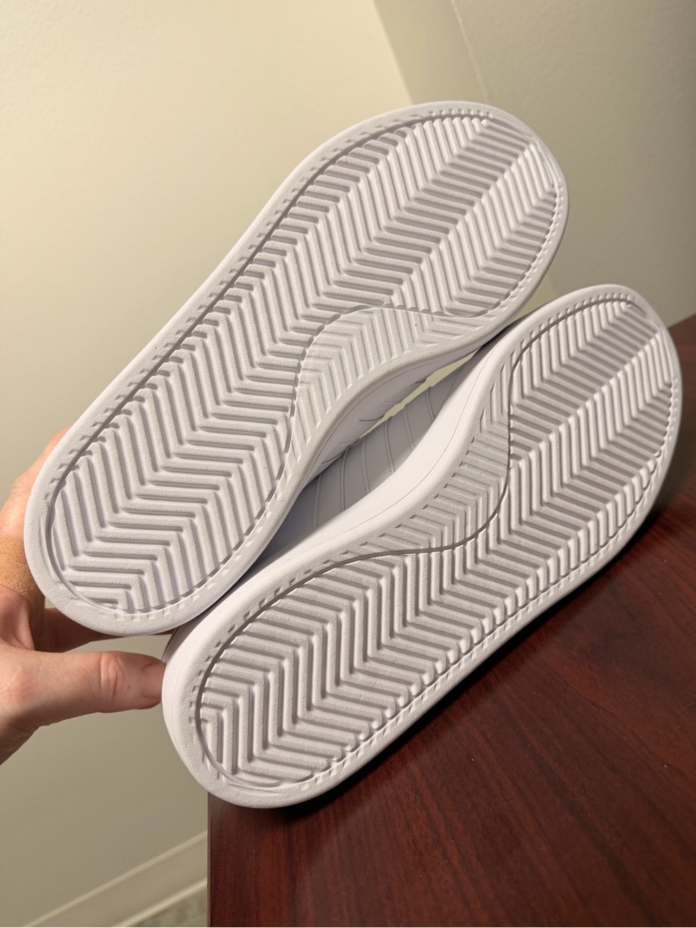 adidas Men’s White Low-Top Leather Sneakers - Picture 5 of 7
